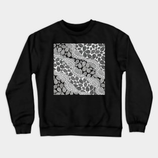 Wavy Paisley Polka Dots | Black and White Digital Illustration Crewneck Sweatshirt